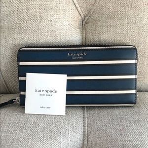 Kate Spade leather stripe large continental wallet